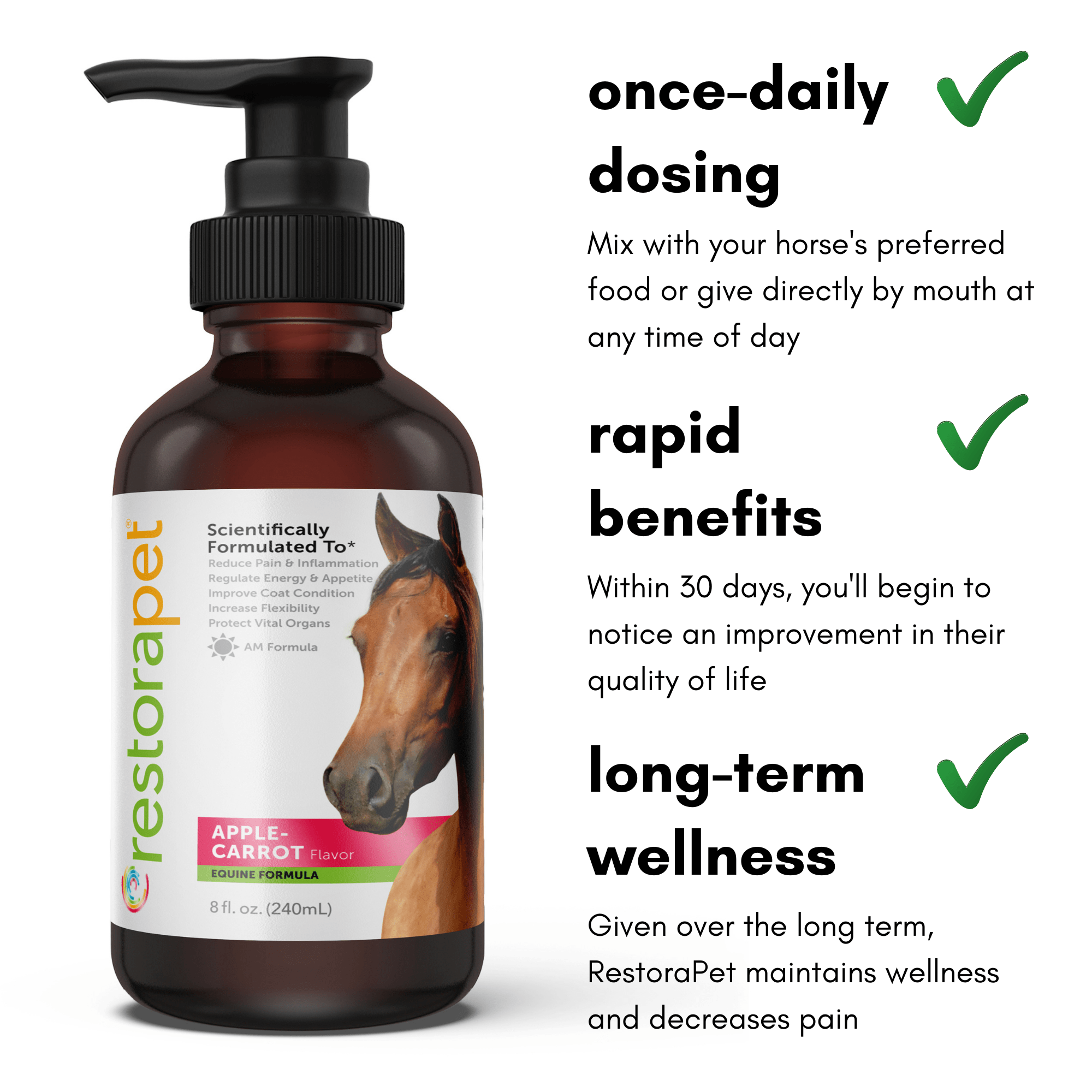 RestoraPet AM Formula For Horses - Apple-Carrot Flavor